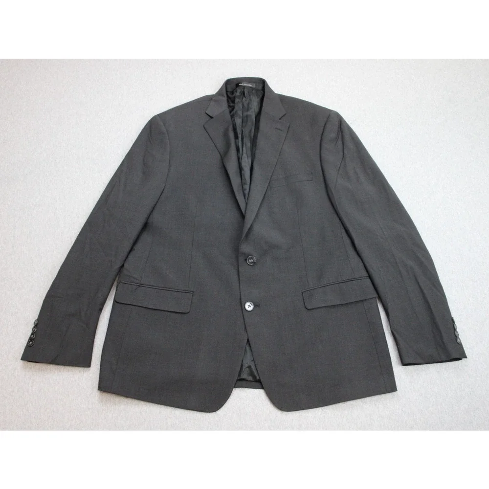 Calvin‎ Klein Blazer Mens Size 46R Gray Stretch Single Breasted Notch Lapel